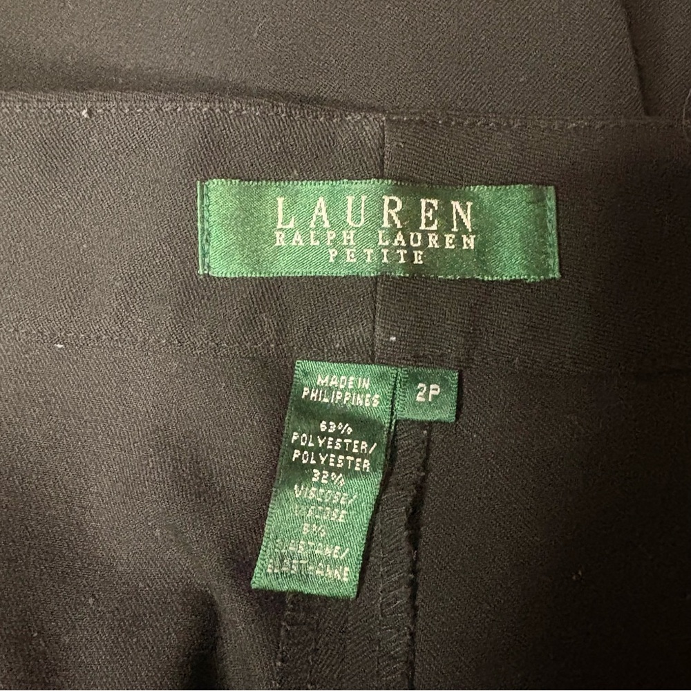 Ralph Lauren Black Wide-Leg Trousers Sz 2P - Picture 13 of 13